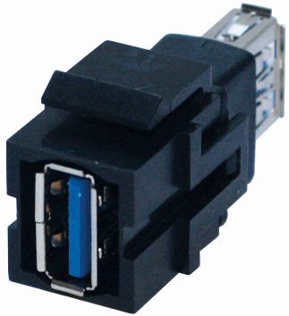 Bachmann USB A-Buchse/A-Buchse 3.0 Keystone Modul schwarz