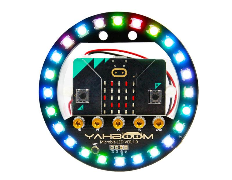 Yahboom micro:bit RGB LED Halo Expension Board mit Batterie (ohne micro:bit Board)