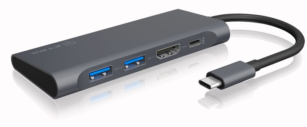 ICY Box Adapter, USB 3.0 TypC auf USB 3.0 Type-A/HDMI/USB Type-C? Power Delivery , IB-DK4022-CPD,