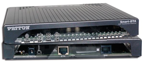 Patton SmartNode DTA, ISDN BRI VoIP Terminal Adapter, 2x BRI, 4 VoIP Calls NT, HPC