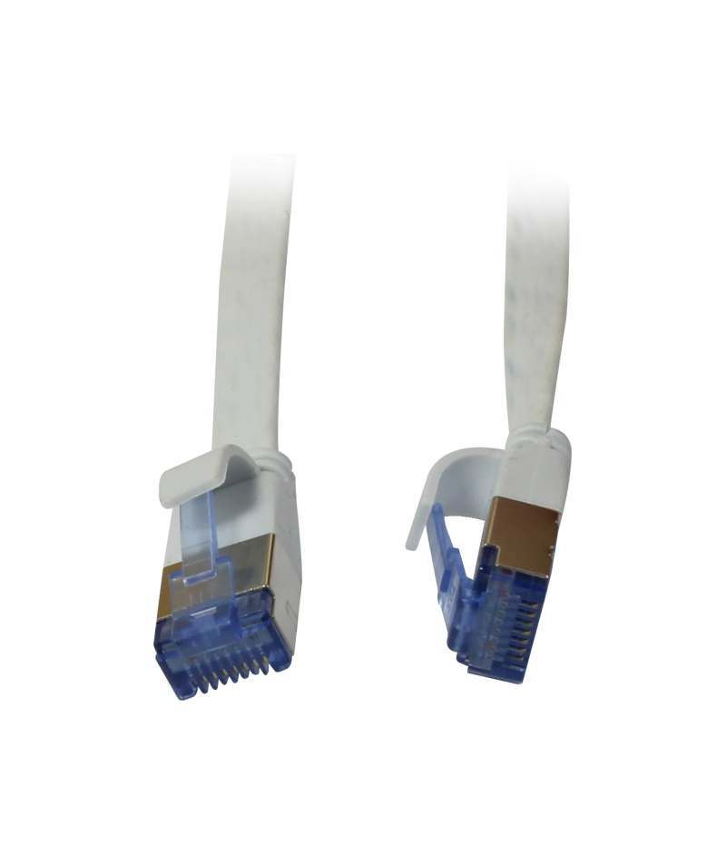 Patchkabel RJ45, CAT6A 500Mhz, 3m, weiss, U/FTP, flach, AWG32, Synergy 21