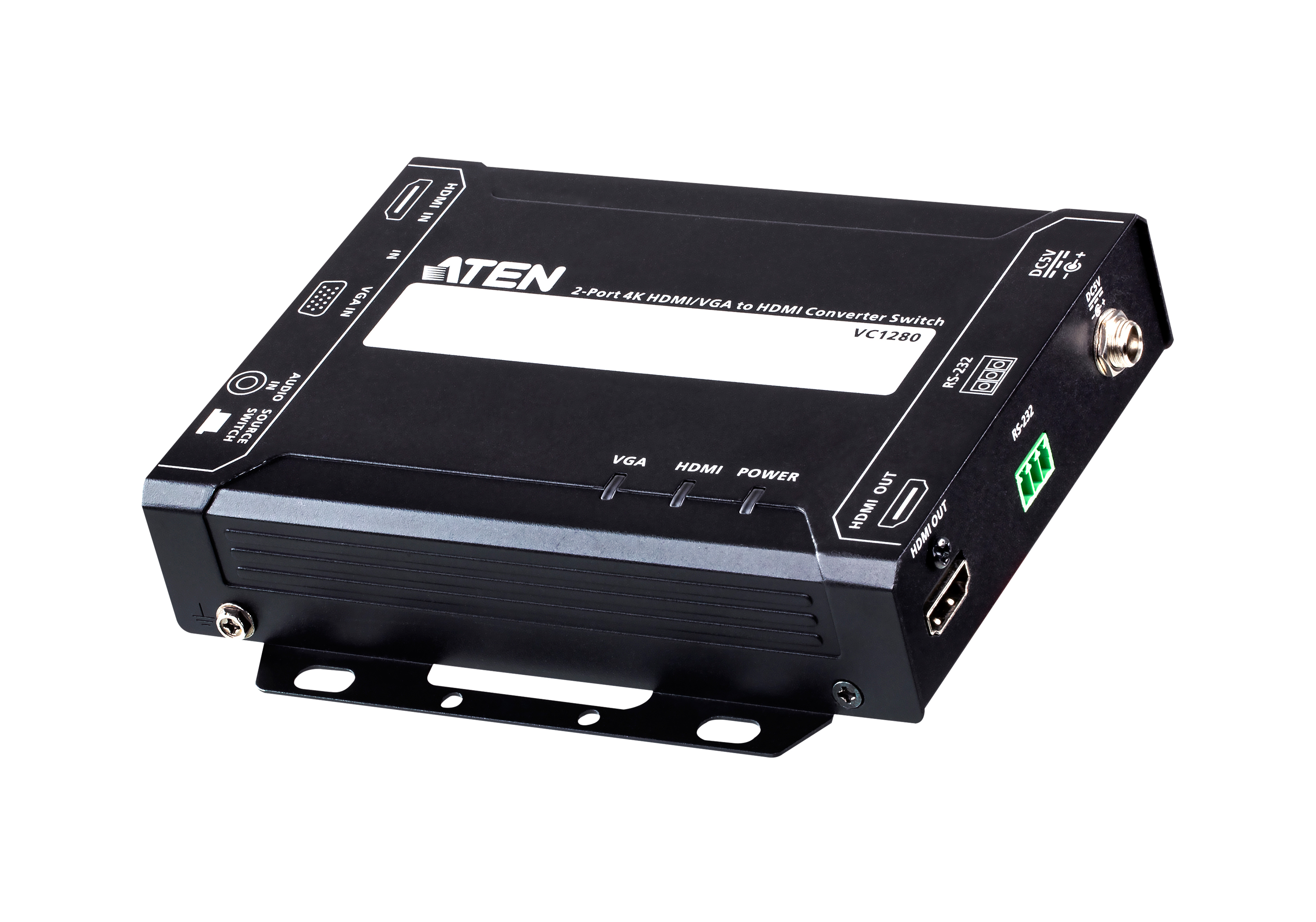 Aten Video Switch, HDMI/RS-232->VGA/HDMI/Audio, 2-Port 4K HDMI/VGA auf HDMI Konverter Switc