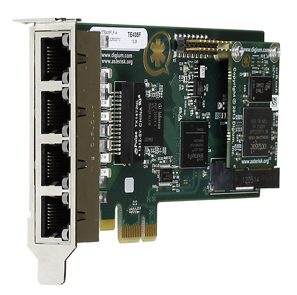 Digium PCIe Wildcard TE435 (Quad-Span) 4xPRI &plus; EC
