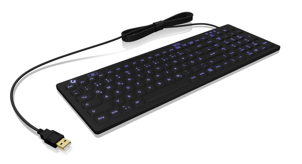 Keysonic Tastatur, USB, Kompakt Hygiene Industrietastatur für Windows®, schwarz, KSK-6031INEL-B,