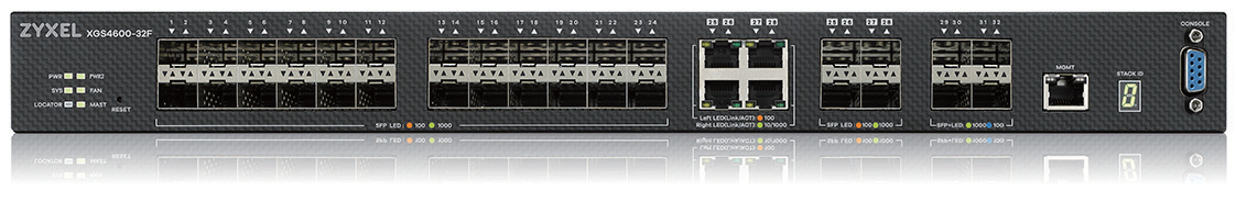 Zyxel Switch XGS4600-32F, 24x Gigabit SFP Ports, 4x Combo, 4x SFP&plus; 10G, full managed, L3, stackable