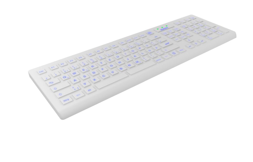 Keysonic Tastatur, USB, Weiss, Full-Size Hygiene-Industrietastatur für Win, KSK-8031INEL-Wh