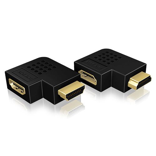 ICY Box Adapter, HDMI-Winkel Set, Stecker auf Buchse, IB-CB009-2