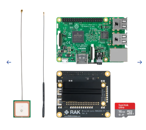 RAK Wireless · LoRa · WisGate · LoRa Gateway Discover Kit RAK2245 Pi HAT & Raspberry Pi 3B&plus; & 16G TF Card(with software image) to quick start a LoRaWA
