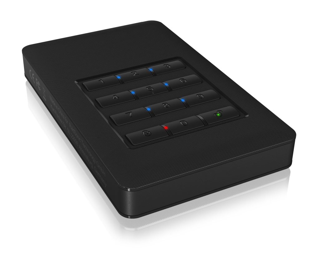 ICY Box Gehäuse,ext.SATA 2,5" SSD/HDD -> USB 3.0 Type-C, schwarz, mit Tastenverschlüsselung, IB-289-C3