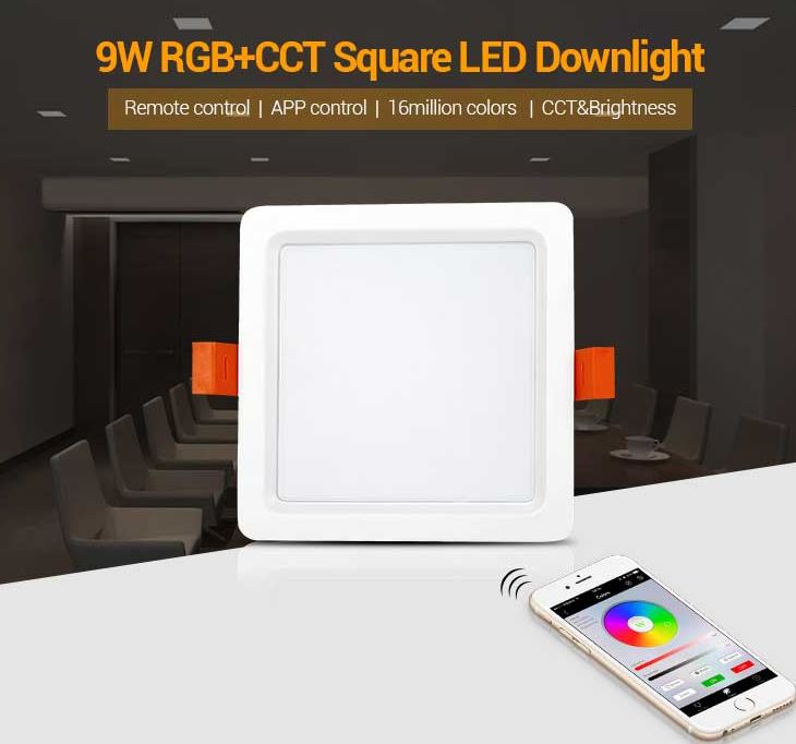 Synergy 21 LED light panel square  9W RGB-WW mit Funk und WLAN *Milight/Miboxer*