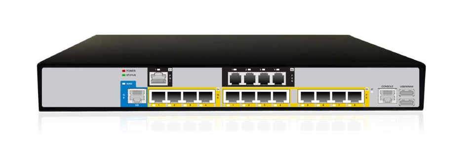 Audiocodes Mediant 800C - Mediant 800C MSBR with 2 E1/T1, 4 FXS and 4 GE ports, dual-mode ADSL/VDSL over ISDN, 1000 Base-T and dual-mode SFP WAN Inte.