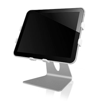 ICY Box Tabletständer PC freistehend, für Tablet PCs bis 11,9" (30 cm), Metall Material, Silber, IB-AC633-S,