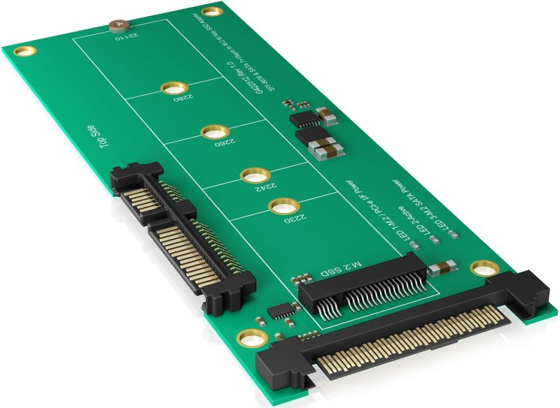ICY Box Konverter-Platine, M.2 SATA zu SATA oder PCIe SSD zu U.2 Host , IB-M2B01,