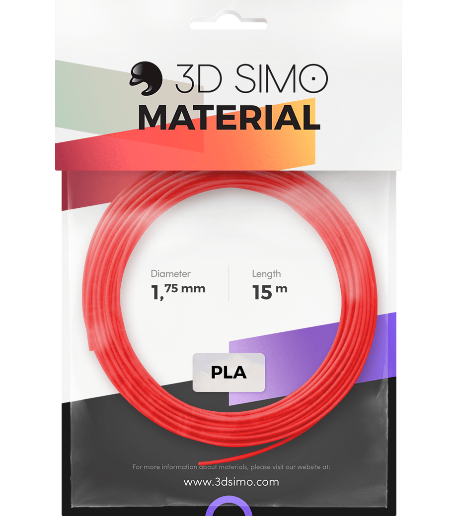3Dsimo Filament PLA 2 rot, violett & grün