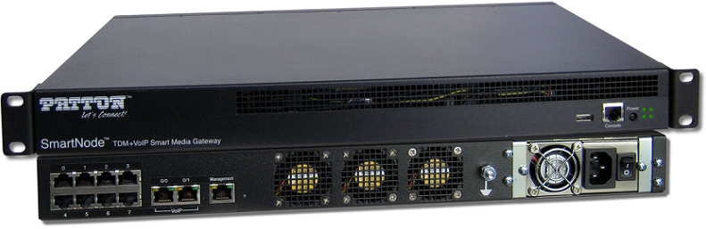 Patton SmartNode 10100 SmartMedia Gateway 4 E1/T1, 120 VoIP Channels with Standard Signaling Set.   Redundant AC Power