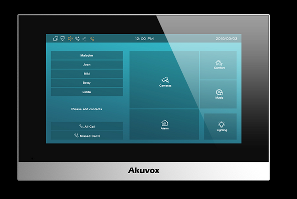 Akuvox Indoor-Station C315W w/o logo,Touch Screen, Android, POE, Wi-Fi, silver