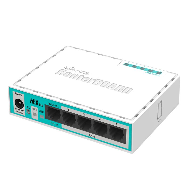 MikroTik RouterBOARD RB750r2, hEX Lite, 5x 10/100