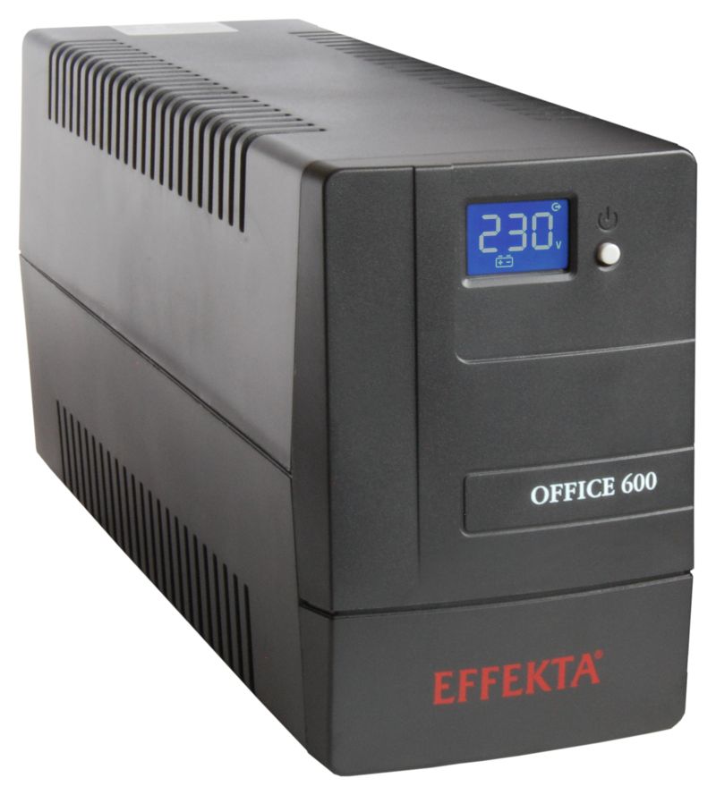 Effekta Line-Interaktive-USV, 800VA, USB/RS232, PVC-Gehäuse, Office 800, Lüfterlos,