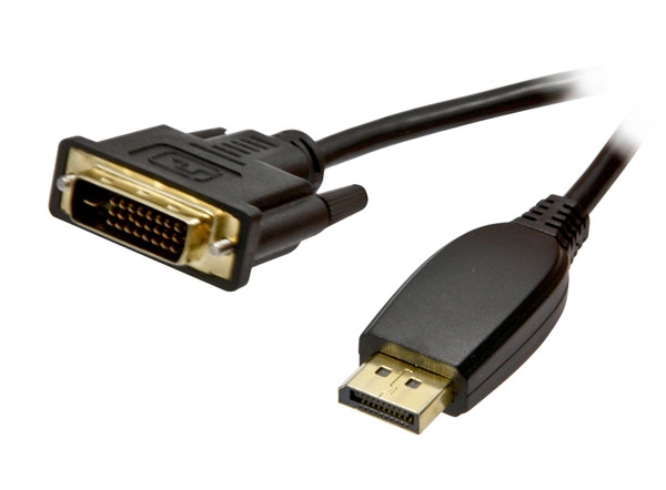 Kabel Video DisplayPort 1.1 => DVI-D 24&plus;1, ST/ST,  1.0m, Full HD 1920*1080@60hz, Synergy21,