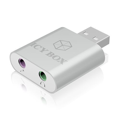 ICY Box Adapter, USB 2.0 zu Mikrofon und Kopfhörer, IB-AC527