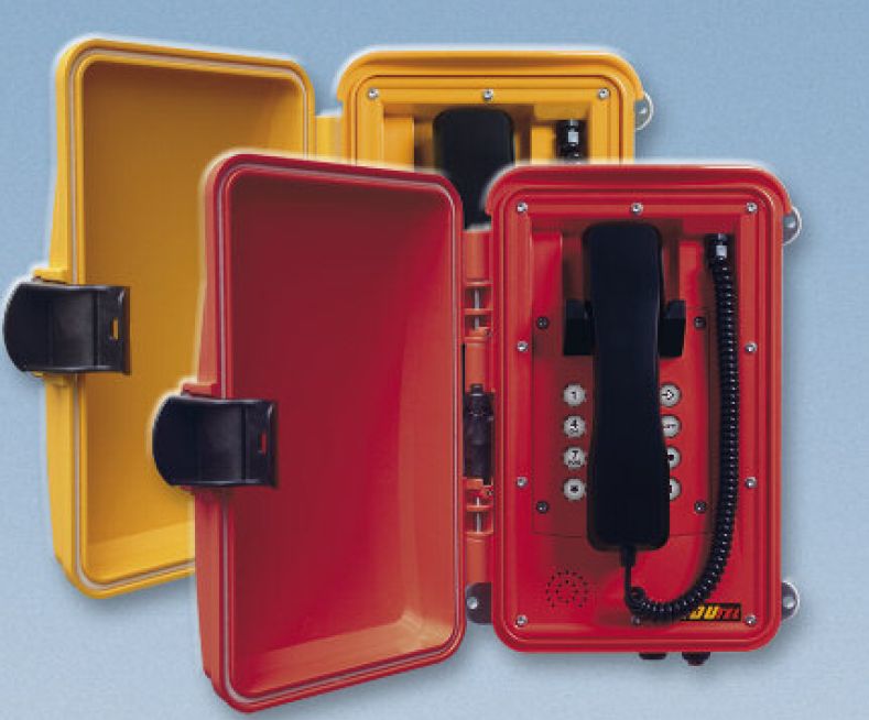 FHF Wetterfestes Telefon InduTel Kunststoffgehäuse mit Schutztür "Rotes Housing"