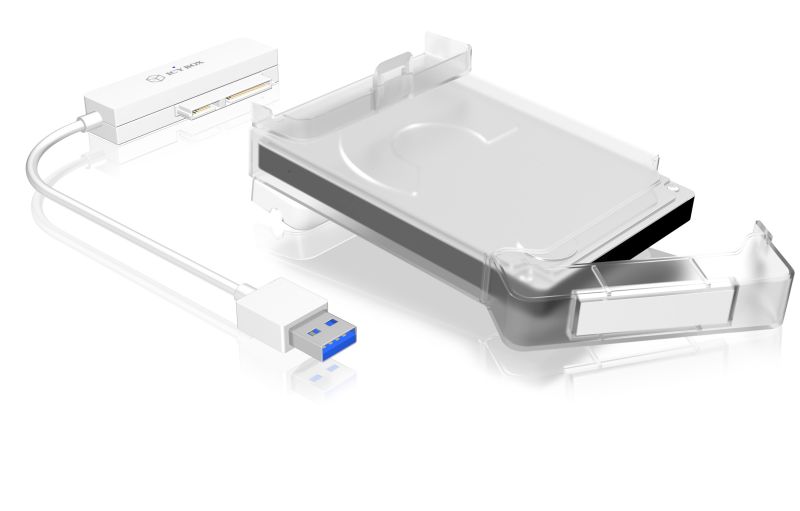 ICY Box Gehäuse,ext.SATA 2,5"/USB 3.0 Type A, Weiß, IB-AC703-U3