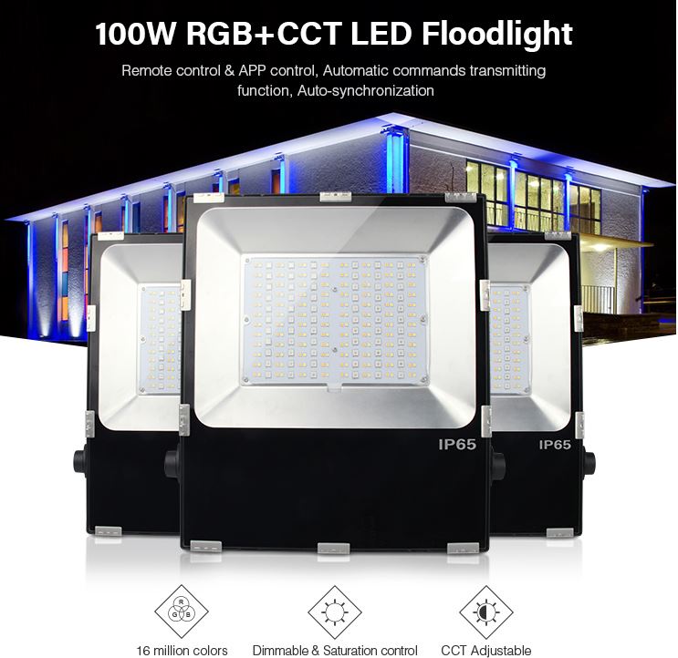 Synergy 21 LED Flächenstrahler 100W RGB-WW (RGB-CCT) IP65 230V *Milight/Miboxer*