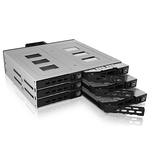 ICY Box Wechselrahmen, SATA/SSD 2,5", 6x, Black, in einem 5,25" Einbauschacht, IB-2260SSK-12G,