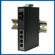 Microsens Entry Line Switch industrial 5Port Hutschiene, 4x FE RJ, 1x LWL (SC) MS657102X