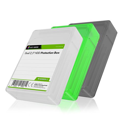 ICY Box Schutzgehäuse Set für je 2x 2,5" SSD/HDD, IB-AC6025-3,