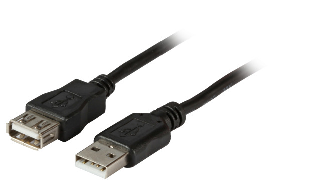 Kabel USB2.0, 1.5m, A(St)/A(Bu), Verlängerung, schwarz, Classic