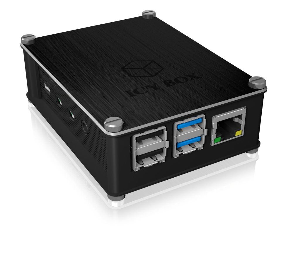 ICY Box Schutzgehäuse für Raspberry Pi® 4, schwarz, IB-RP110,