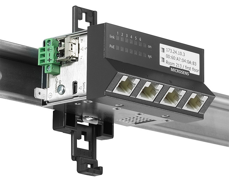 Microsens Gigabit Ethernet ruggedized Micro-Switch 45x45, 4x10/100/1000T with 2x ,MS450186PMXH-48G6&plus;