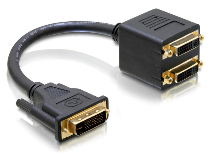 Delock Adapter DVI-I (Dual Link) Stecker zu 2 x DVI-I (Dual Link) Buchse