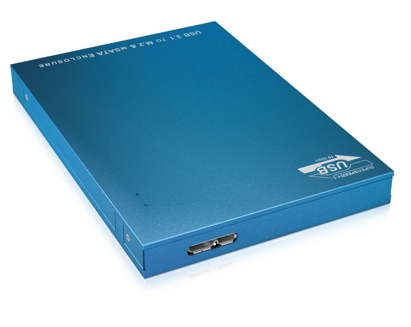 ICY Box Gehäuse,ext. M.2 SATA SSD/USB 3.1 Micro-B, alu, IB-186,