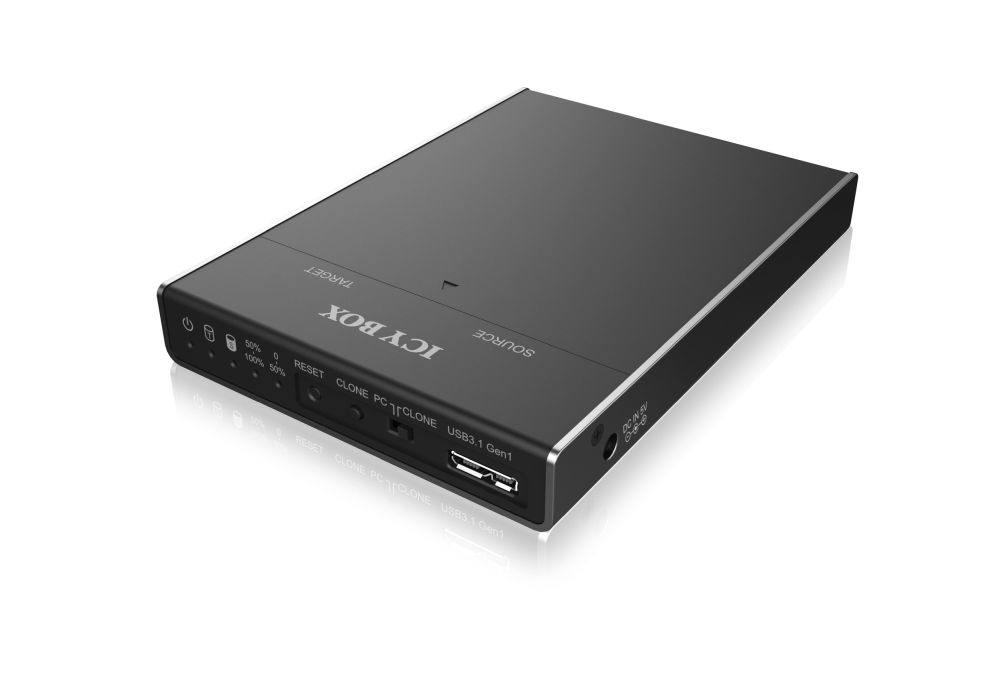 ICY Box Gehäuse, M.2 SATA SSDs 2x> USB 3.0 Type-A, IB-2812CL-U3,