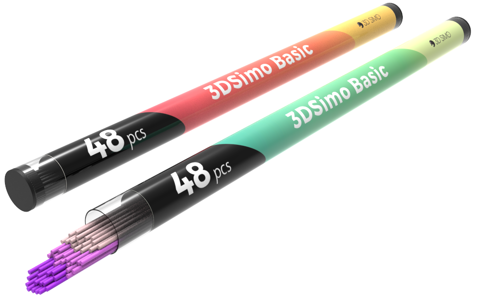 3Dsimo Filament PCL 4 pink, lila & hautfarben für 3Dsimo basic